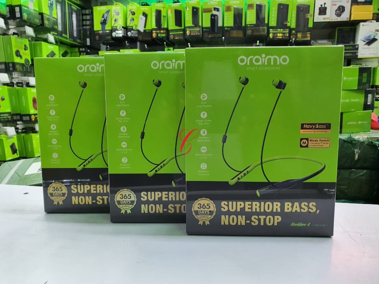 Oraimo Necklace 4 OEB-E50D 50hrs playtime superior bass non-stop neckband